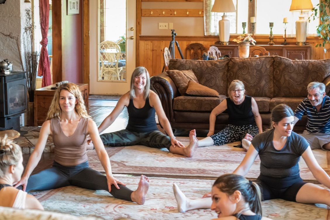 A group yoga session 
